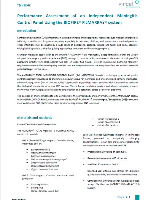 Technical Note AMPLIRUN Meningitis Biofire