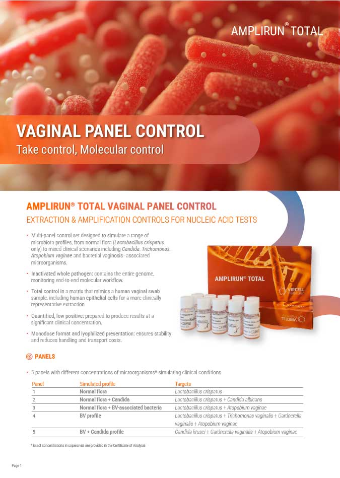 AMPLIRUN TOTAL Vaginal Panel Control Flyer